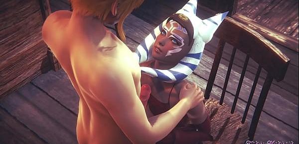  Starwars Hentai POV Ahsoka 3D 4D - blowjob and fucked cowgirl stily with creampie